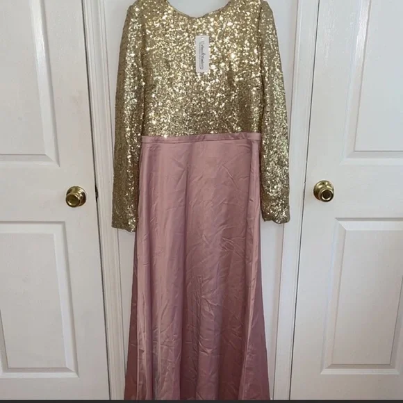Nwt gold sparkly stain dress - Picture 8 of 9